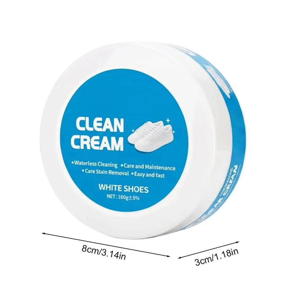 160g White Shoes Cleaning Cream Stains Remover Shoes Whitening All-Purpose Cleansing Cream With Wipe Sponge For Shoes Sneakers Oasis Select 160g