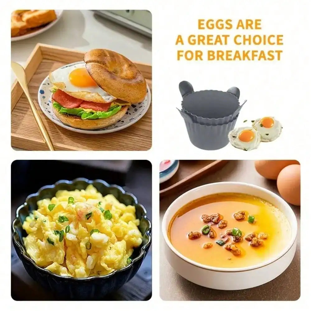 Reusable Silicone Air Fryer Liners and Baking Cups Accessories for Eggs Cakes Meatballs Non-Stick Kitchen Baking Tools Oasis Select