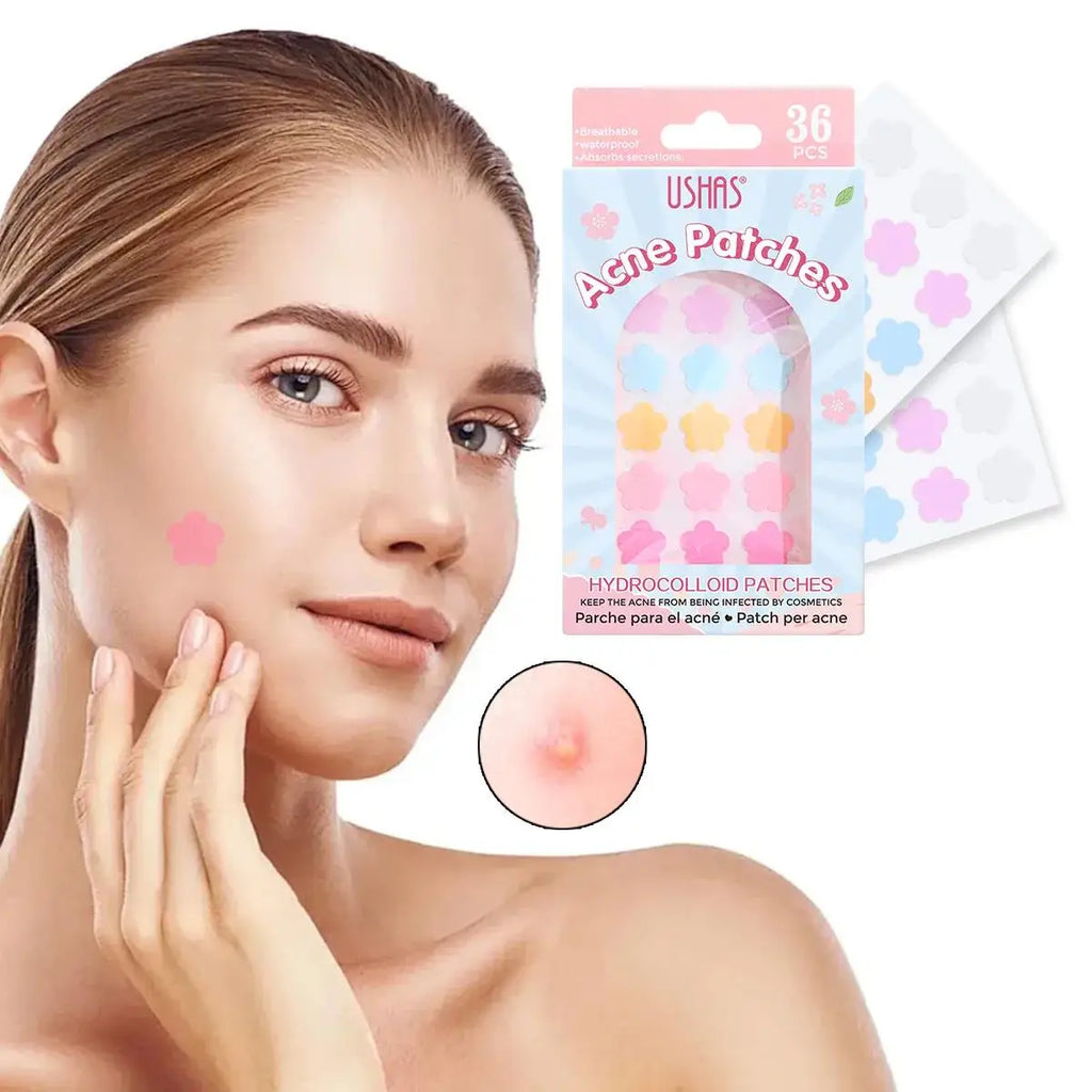 USHAS Flower Hydrocolloid Acne Patches – Breathable & Invisible