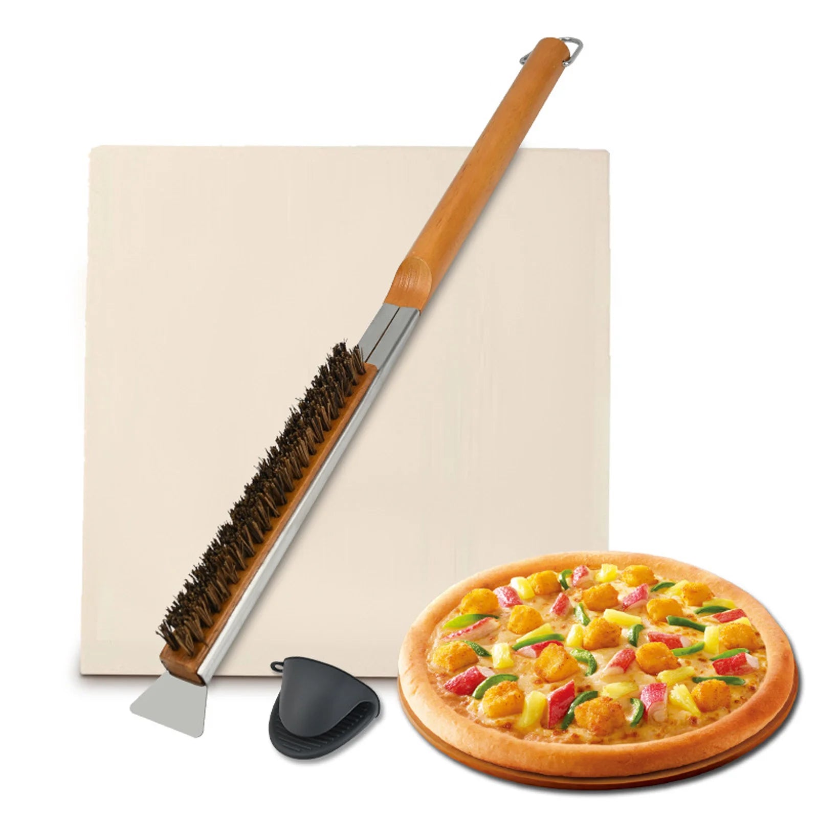 Grill Pizza Stone Rectangular Pizza Stone 12x15in Uniform Heat Distribution Easy To Clean Cordierite Baking Stone for Oven Grill Oasis Select