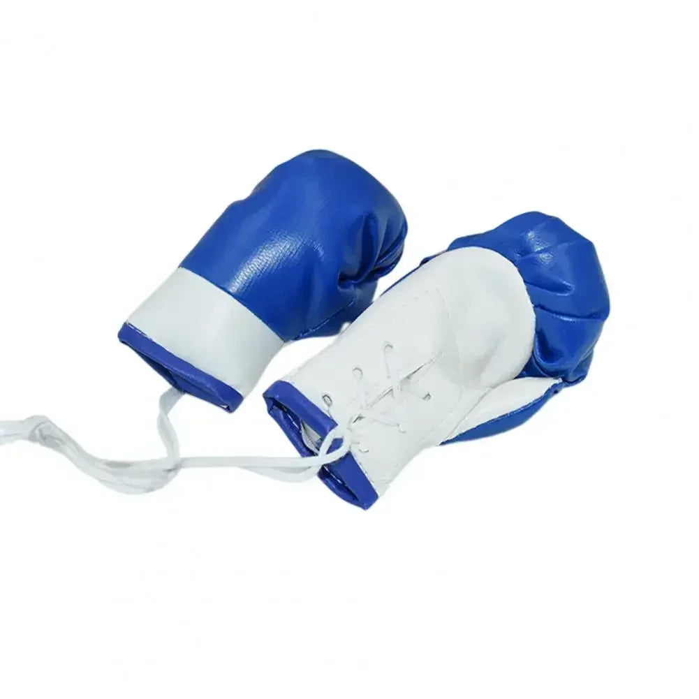 Miniature Boxing Gloves Punching Bag Backpack Hanging Pendant Collectible Souvenir for Party Decorations Oasis Select Blue White-1pc
