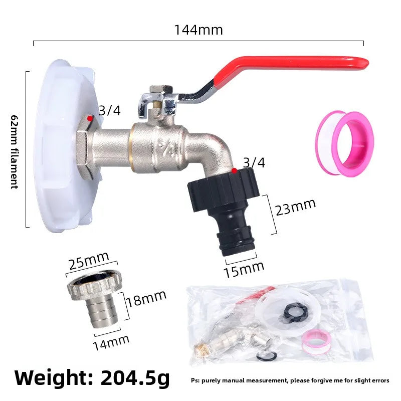 1/2 Inch Brass Garden Irrigation Faucet Water Tap Single Outlet Valve for IBC Tank Antifreeze Outdoor Balcony Garden Accessories Oasis Select F