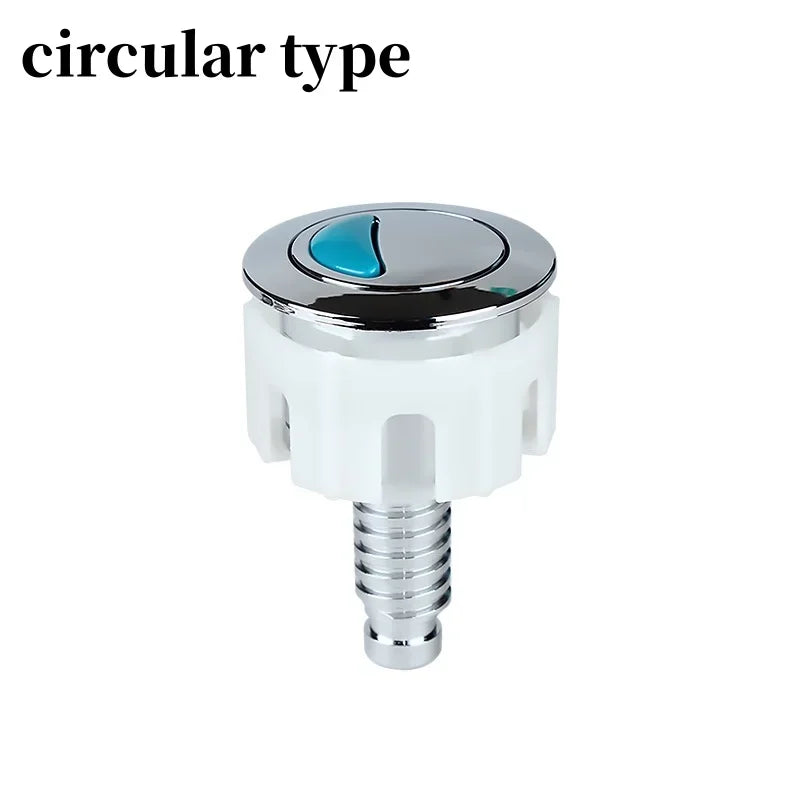 Toilet Push Button Dual Flush Water Saving Chrome Line Control Side Press Double Row Drain Valve Toilet Button Switch Parts Oasis Select circular type 1