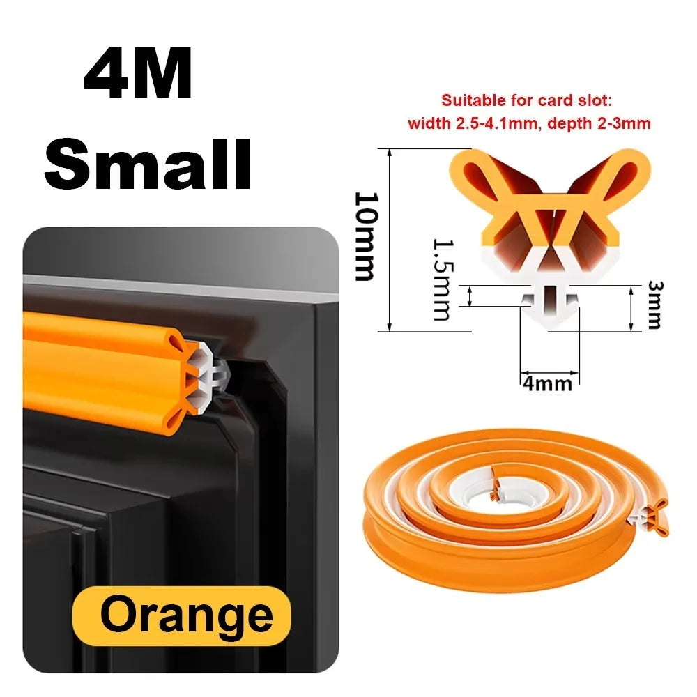 New 4M Window Seal Strip Self-adhesive TPE Weather Strip Flexible Bilateral Insulation Strip Window Insulation Oasis Select Small Orange