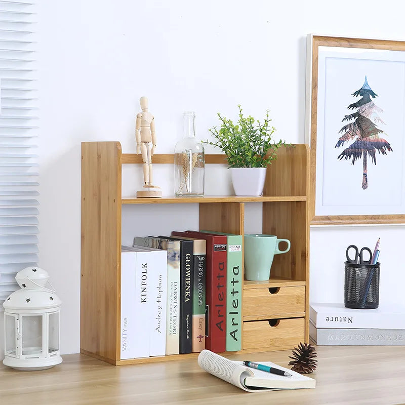 Nanzhu with pumping office small bookshelf desktop storage simple desktop bookshelf student bookshelf shelf Oasis Select