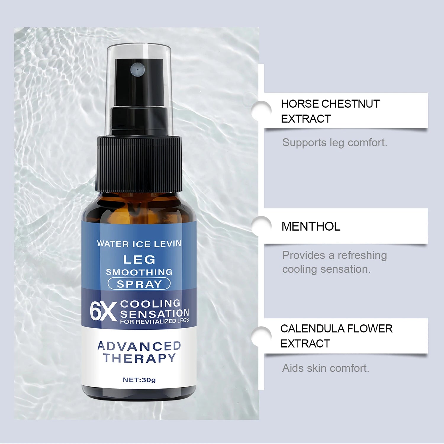 Leg Smoothing Spray – 6X Cooling Hesperidin & Menthol Body Cooling Spray Oasis Select