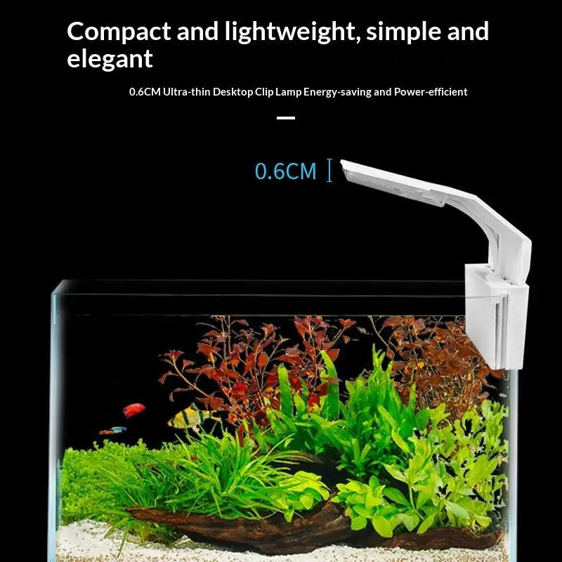 Clip-On Fish Tank Light With 3 Color Modes Ultra-Thin LED Aquarium Light Full Spectrum Bright Lamp Oasis Select
