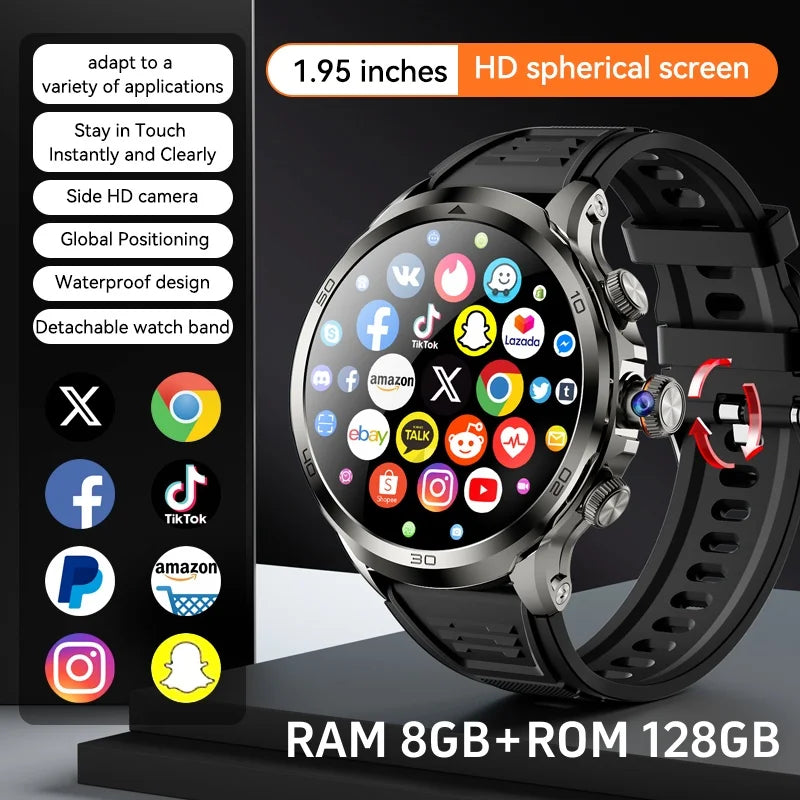 GOLDENSPIKE H19 Android 10 4G Smartwatch GPS AMOLED Camera