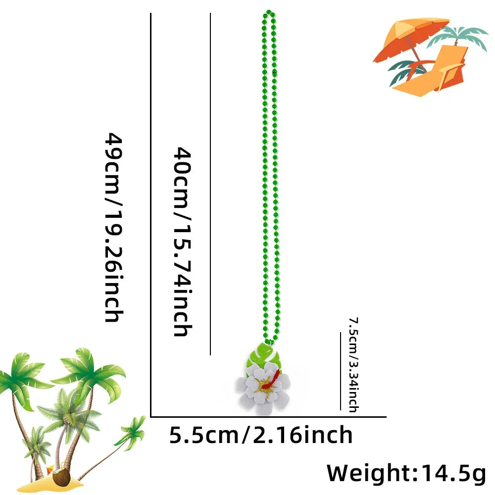 Summer Beach Party Necklace Tropical Charms for Hawaiian Themed Mardi Gras Plastic Beads - Flamingo Crab Oasis Select J