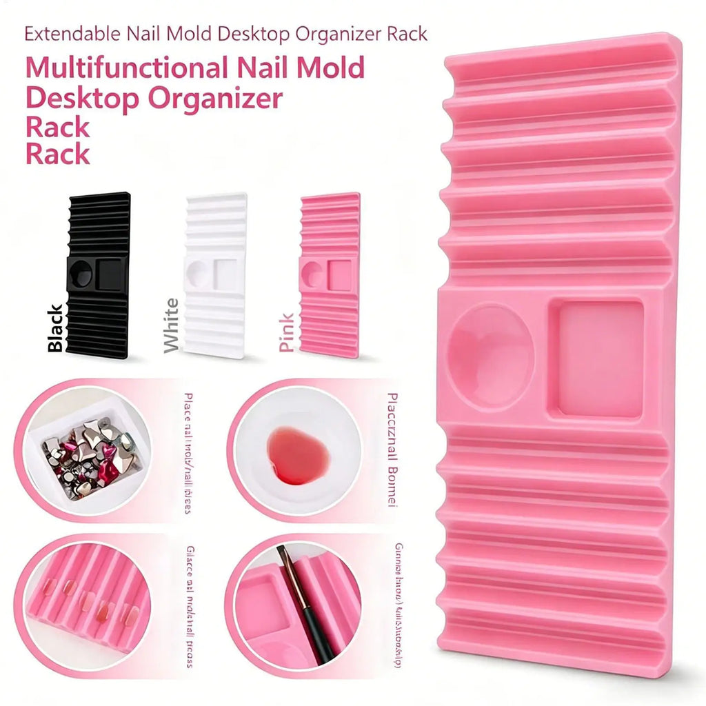 Brush Holder For Nail Multi-purpose Double Form Holder 10-Compartment With Color Palette Nails Art Tools Holder Storage Rack Oasis Select