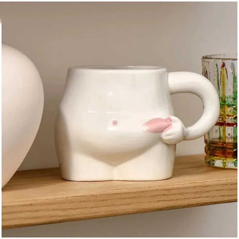 Creative Ceramic Coffee Mug Unique Hand Handle Design for Daily Beverage Office Home Funny Decorative Drinkware Gift Oasis Select