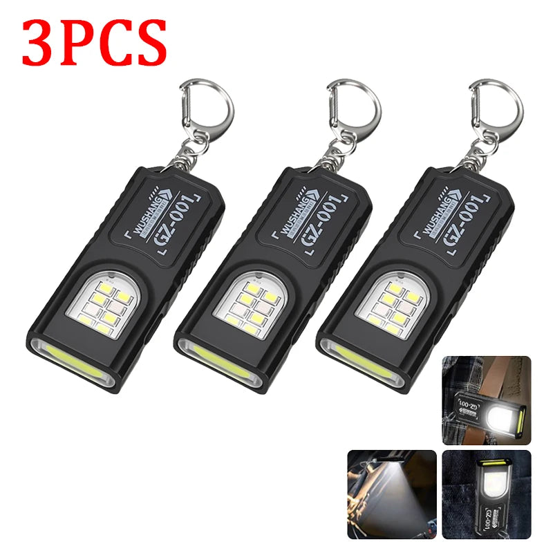 Mini COB LED Keychain Flashlight | USB-C Rechargeable, IPX6
