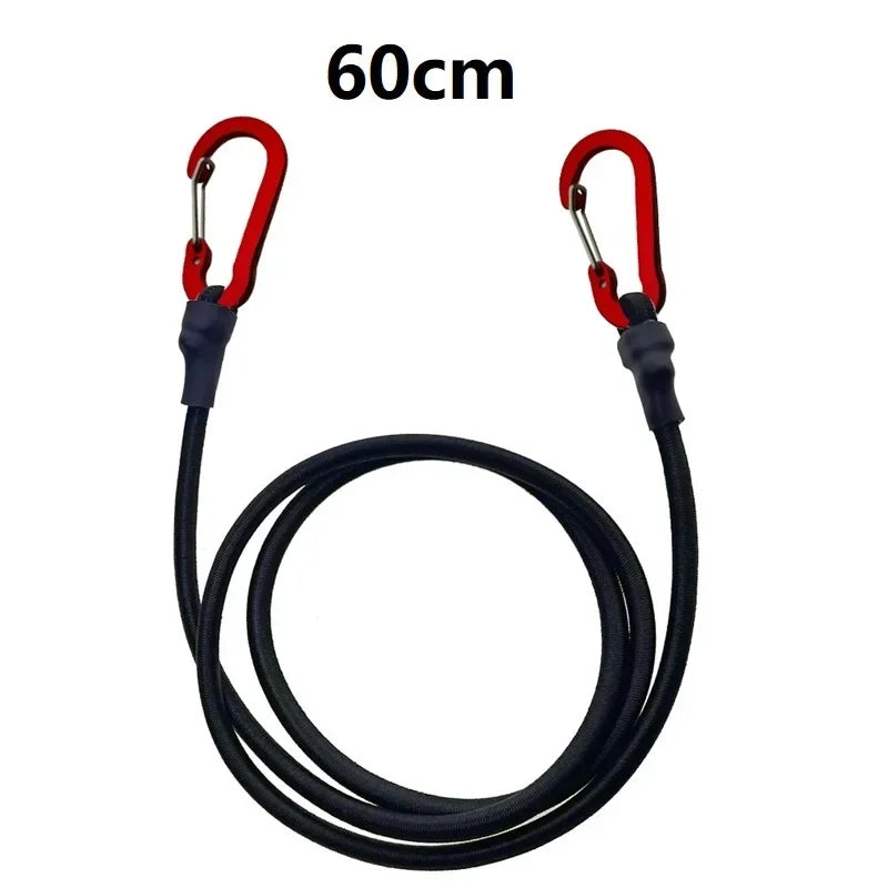 Heavy Duty Bungee Cord Elastic Tie Strap String Carabiner Hooks Kayak Cycling Luggage Packing Ropes Camping Accessories Oasis Select 60cm