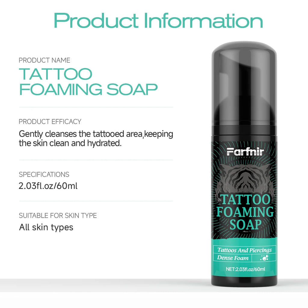 TATTOO GEL TATTOO FOAMING SOAP, Cleanses and moisturizes, leaving ink brighter, daily skincare. Suitable for all skin types. Oasis Select
