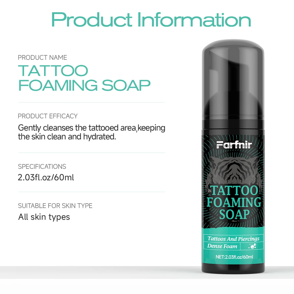 TATTOO BALM TATTOO FOAMING SOAP cleanses and moisturizes, maintains clarity, and makes ink brighter. Suitable for all skin types Oasis Select