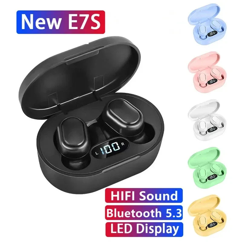 E7S TWS Wireless Headphones Bluetooth earphone Control Sport Headset Waterproof Microphone Music Earphone Work On All Smartphone Oasis Select