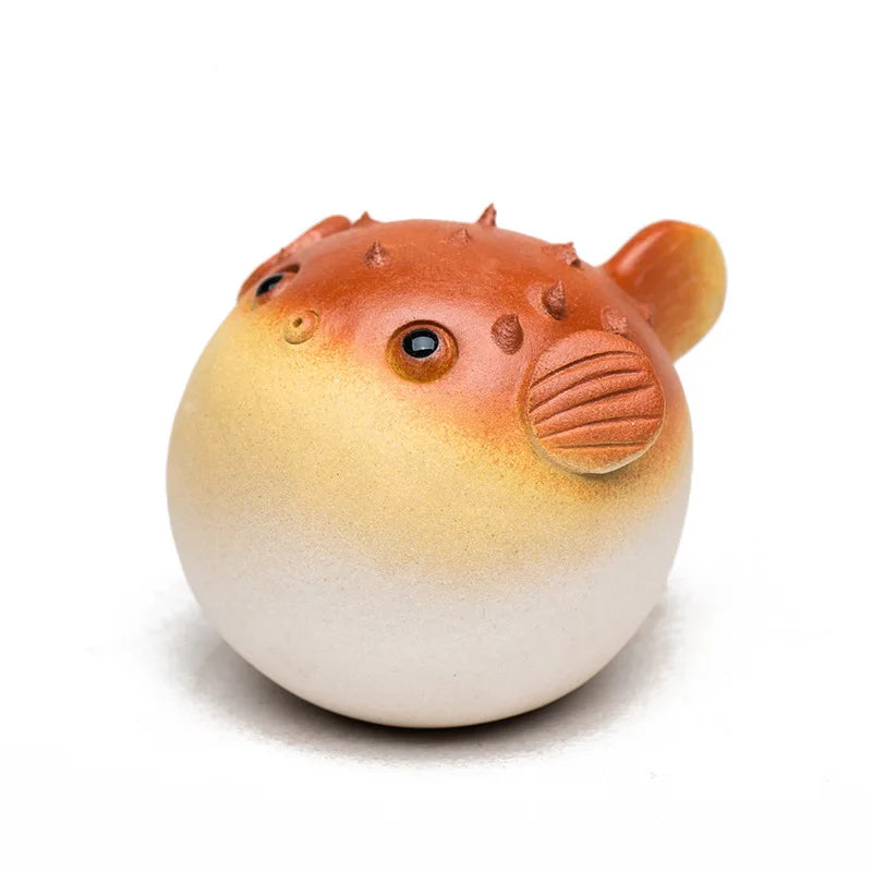 Purple Sand Tea Pet Puffer Ornaments Raise Tea Play Tea Table, Live in the Puffer Family Around the Tea Ceremony Oasis Select Dolphin Dad