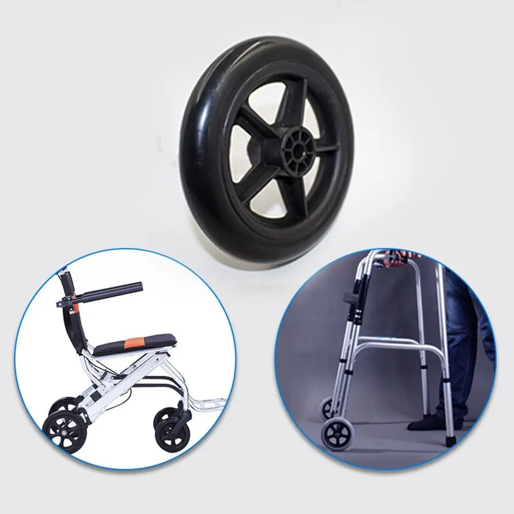 5 Inch Wheelchair Front Castor Durable Anti Slip Shopping Cart Wheels Replacement Solid Tire Wheel Travelling Trolley Caster Oasis Select
