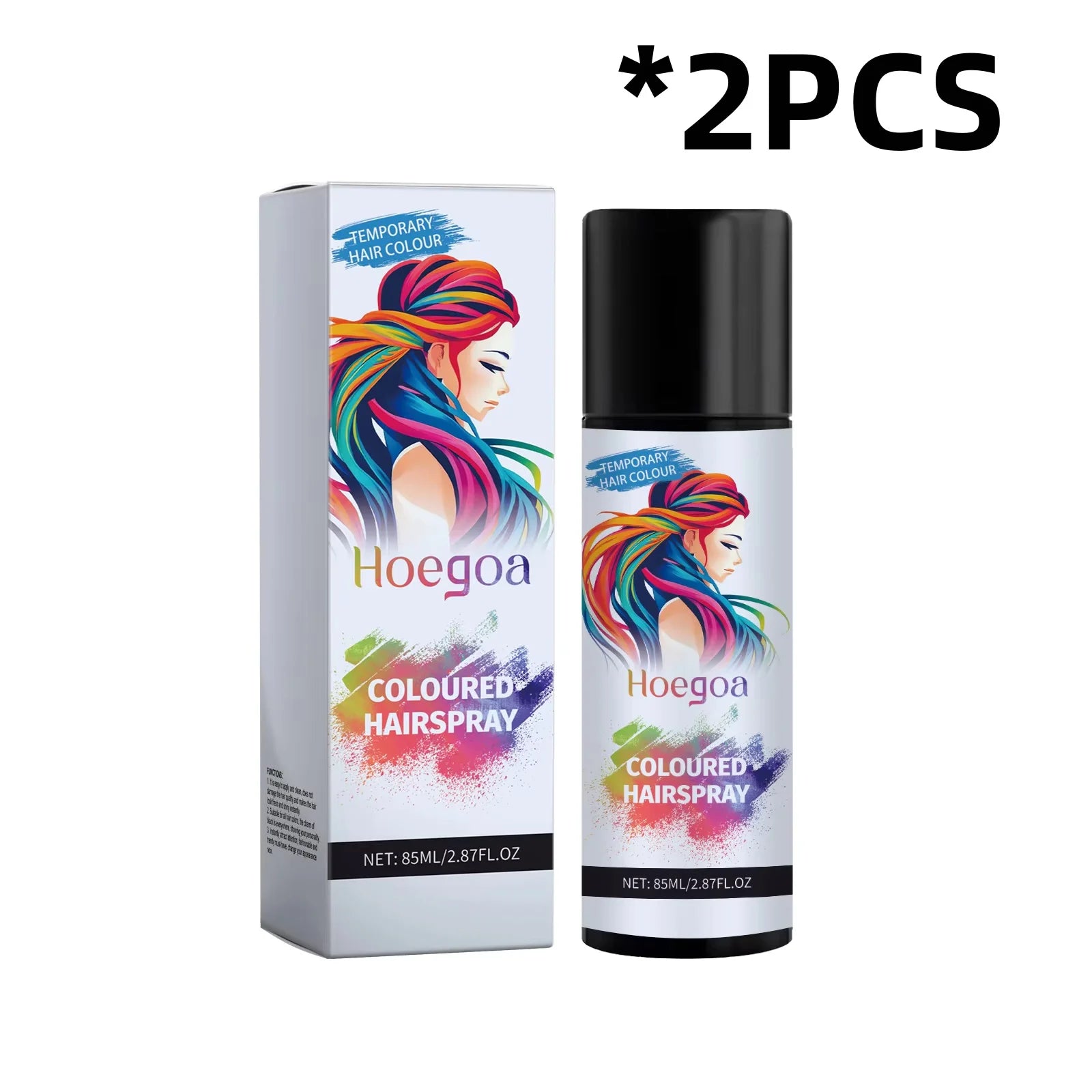 HOEGOA Black Hair Dye Spray – Instant Color & Frizz Control 85ml