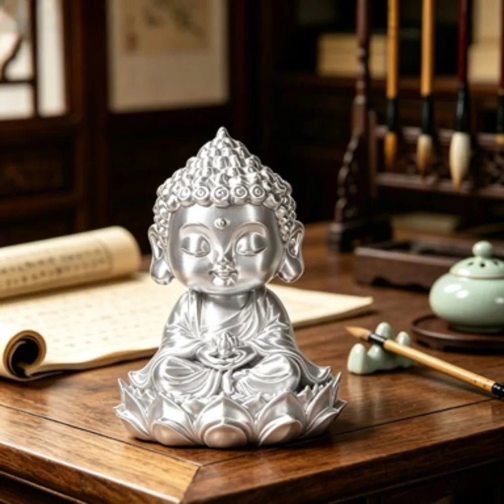 Retro Miniature Meditation Buddha Figurines Zen Style Statues Meditating Buddha Ornaments for Home Tea Room and Meditation Decor Oasis Select