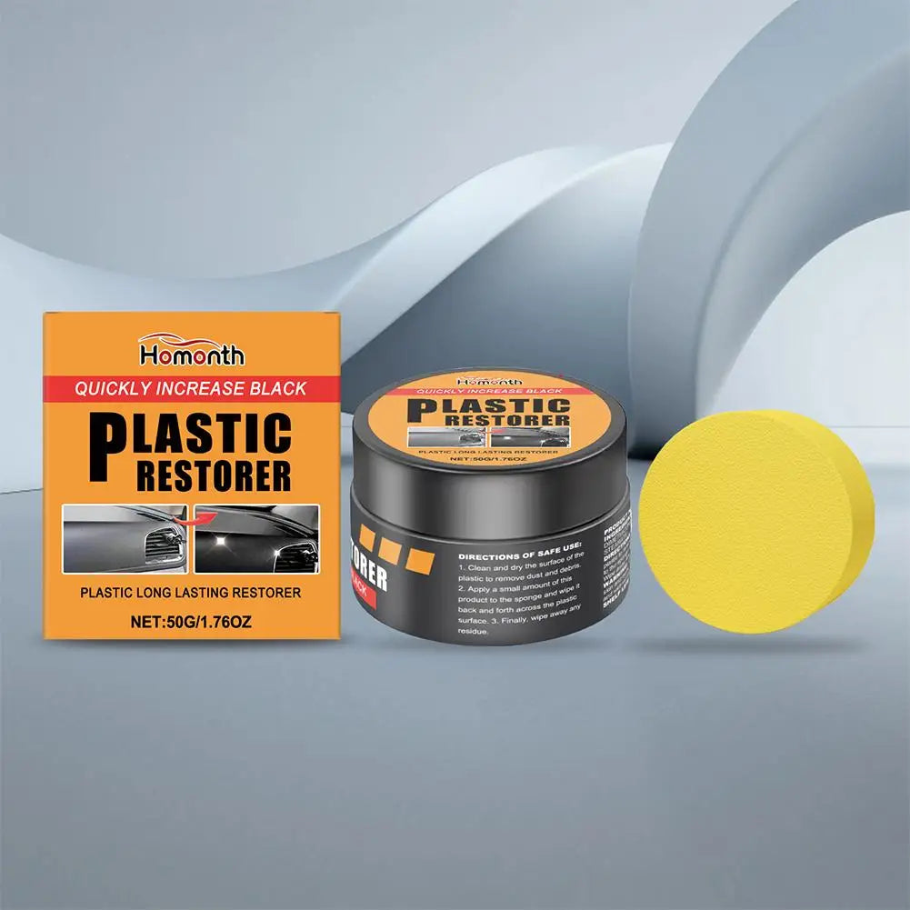 Car Plastic Restorer Crystal Clear Auto Interior Leather & Panel Renewal Wax Coating Agent Back To Black Gloss Car Wax Polish Oasis Select