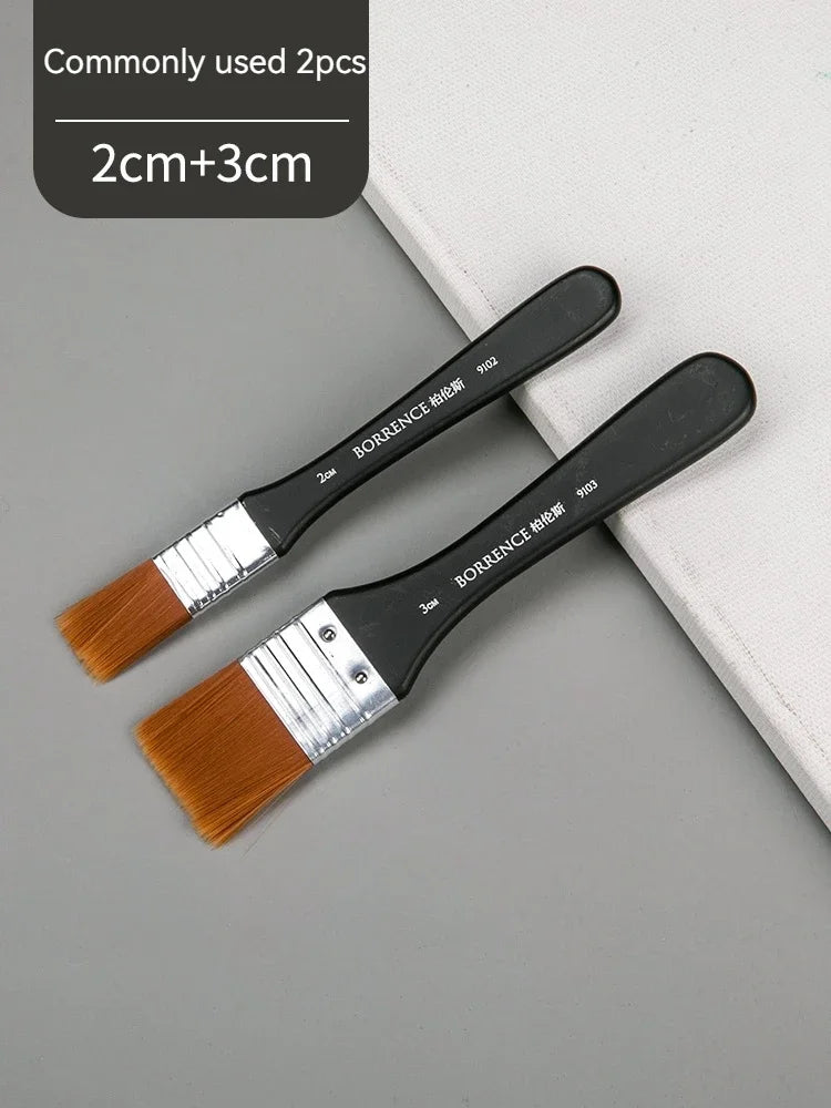 Watercolor Oil Art Paint Brush 7 Styles Memory Nylon Hair Painting Brushes Set Wood Handles Acrylic Paints Drawing Brush Tools Oasis Select 2cm 3cm 2pcs