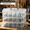 1pc Rectangular Screw Hardware Toolbox Desktop Three-Layer 30 Grid Accessory Classification Box Can Store Screws and Nuts Oasis Select 3layers-30 grids