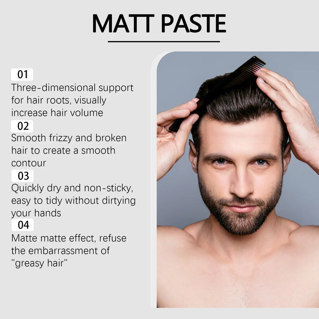 Men's Professional Hair Clay Long Lasting Strong Hold Hairstyle Finished Hair Styling Clay Mud Hair Cream Refreshing Hair Wax Oasis Select