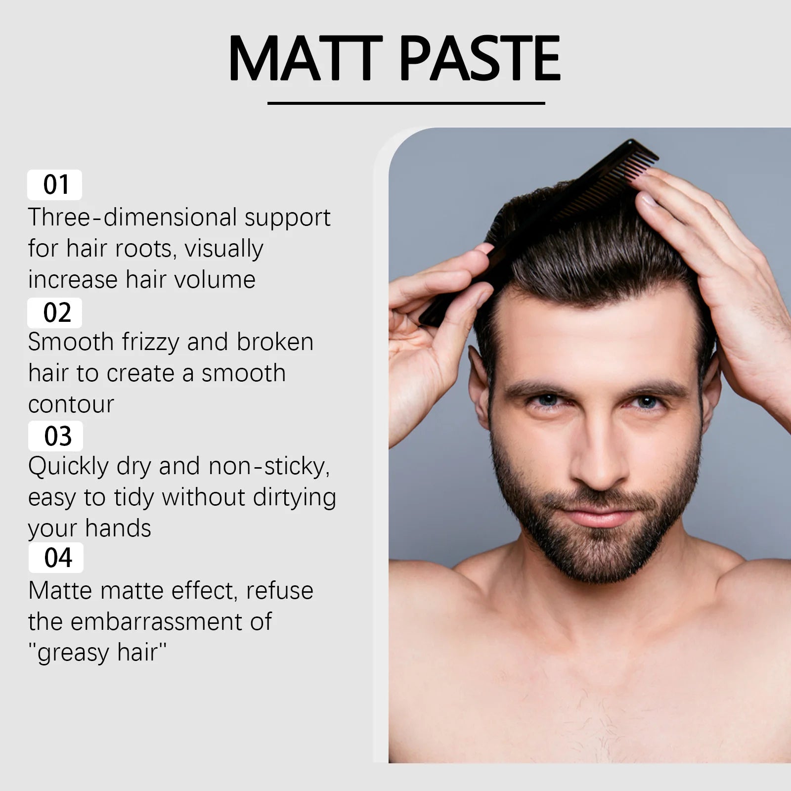 Men's Professional Hair Clay Long Lasting Strong Hold Hairstyle Finished Hair Styling Clay Mud Hair Cream Refreshing Hair Wax Oasis Select