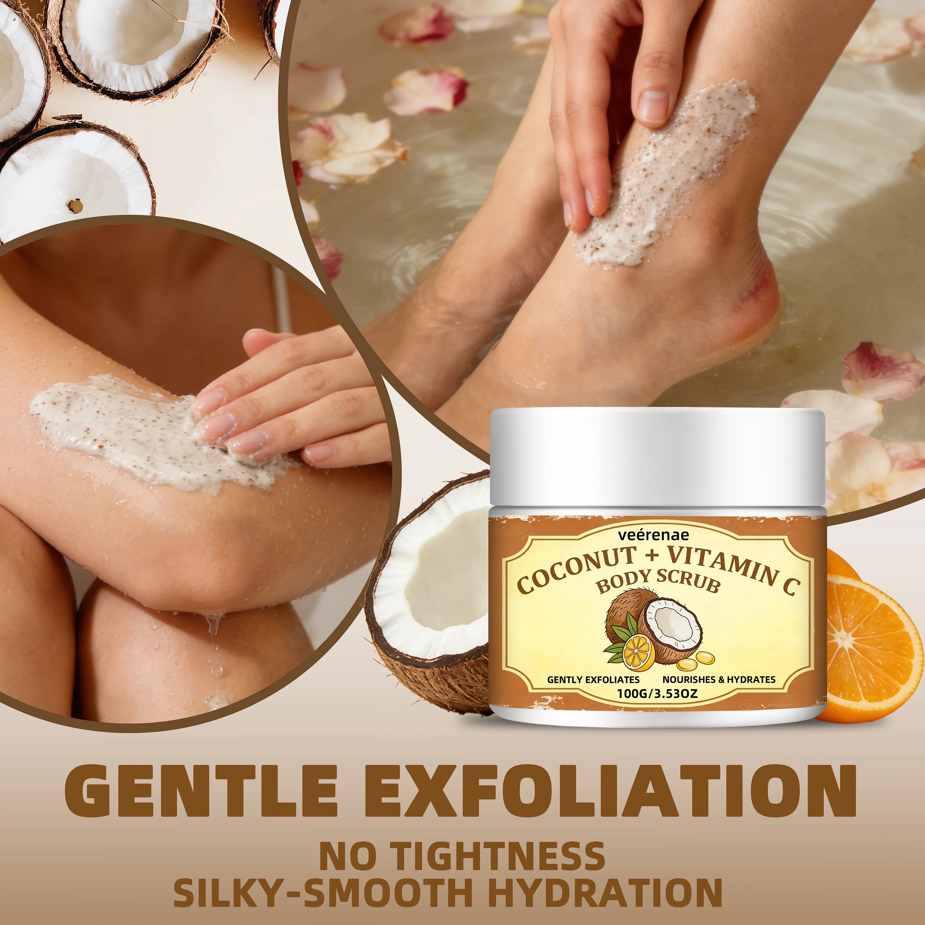 veérenae Coconut Vitamin C Body Scrub – All Skin Types