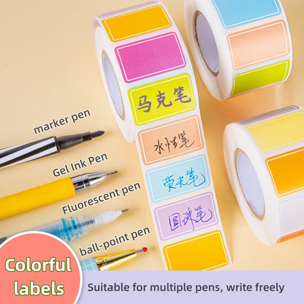 500 Waterproof Colored Labels Stickers Color-Coding Removable Labels Solid Colors Tags for Inventory Address File Classification Oasis Select