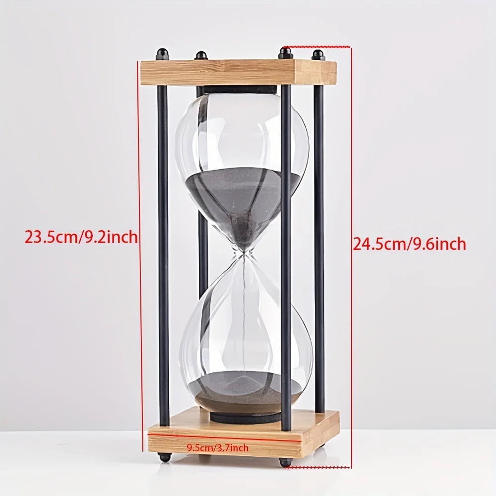 Large Decorative Wooden Hourglass Timer-30 Minute Sand Glass with Elegant Table Decor- Perfect Holiday Party Birthday Gift Idea Oasis Select