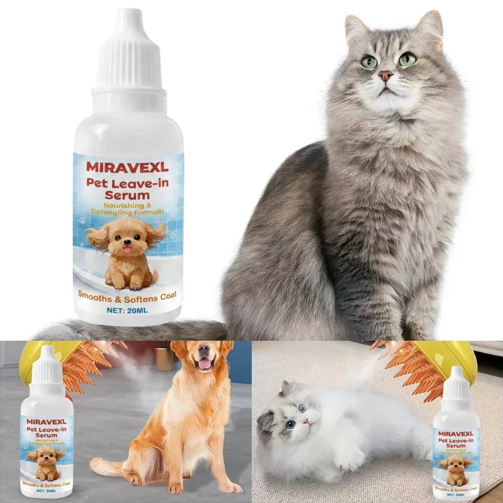 Dog & Cat Leave-In Serum - Detangling & Hydrating Pet Conditioner, Anti-Frizz Grooming Formula for Soft, Smooth & Shiny Coats Oasis Select