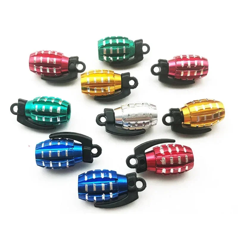4pcs Car Tire Valve Cap Aluminum Grenade Tyre Valve Stems Cover Air Dust Caps Tire Valve Truck Bike Wheel Rim Valve Stem Caps Oasis Select