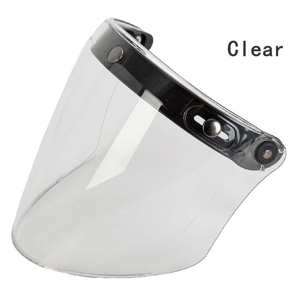 1Pcs 3-Snap Helmet for Peak Lens for Sun Shade Shield Wear Resistant for 3/4 Motorcycle Open Face Helmet Visor Oasis Select Clear