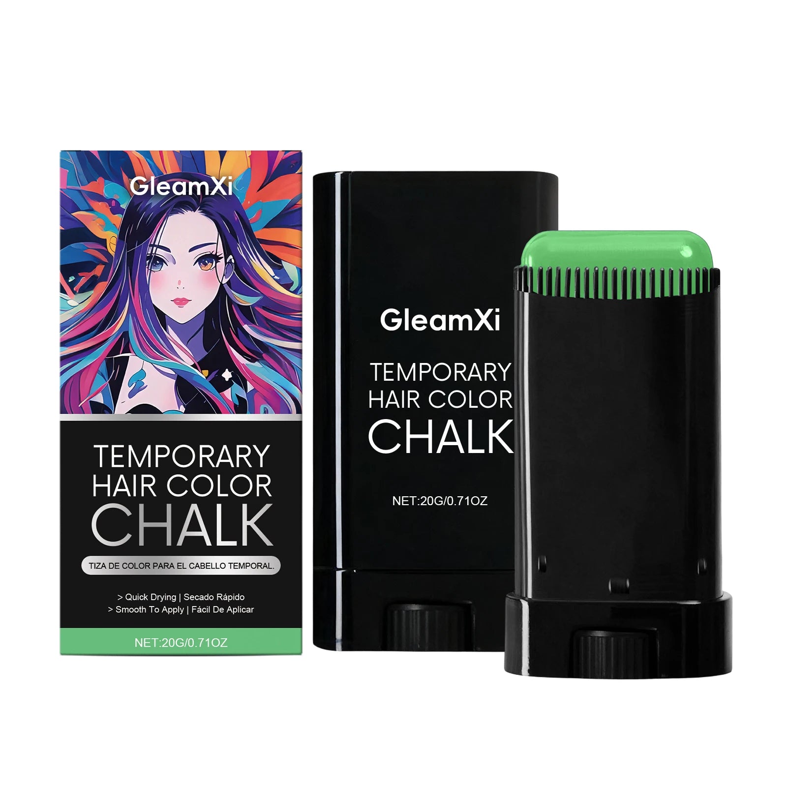 Diy Temporary Hair Dying Cream Stick 5 Shades Easy To Wash Quickly Coloring Salon Care Product Long Lasting Chalk Hair Color Wax Oasis Select Green 20g x1 boxed