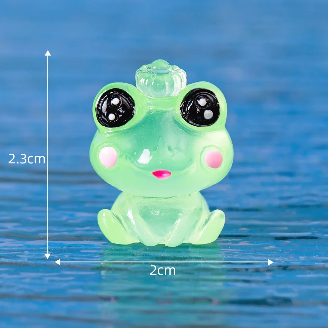 Micro Landscape Creative Cute Glow-in-the-dark Frog Doll Decoration Accessories Resin Crafts Car Desktop Widget Oasis Select Queen 1 10PCS