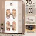 70cm Double-Door Foldable Wardrobe with Wheels - Large Capacity Magnetic Closure Storage for Clothes/Quilts, Bedroom/Living Room Oasis Select 2 cabinets 1 drawer
