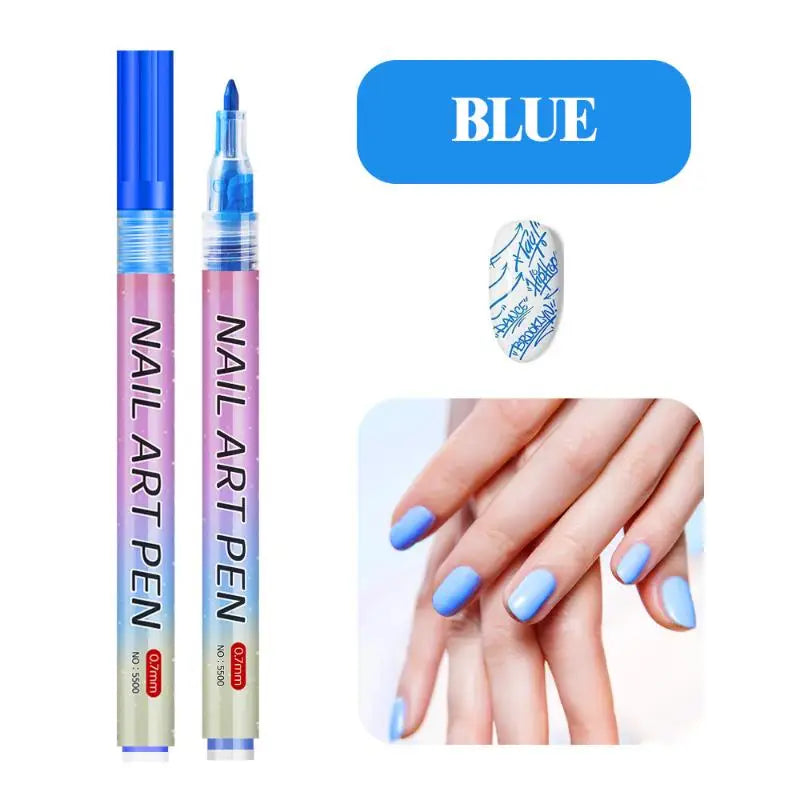 1/12Pc DIY Colorful Nail Art Graffiti Pen Nail DIY Quick-drying Dot Flowers Liner Pen 3D Effect Nail Art Graffiti Pen Nail Tools Oasis Select A7