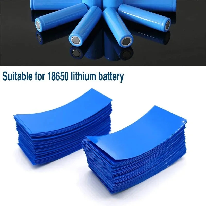 100Pcs Flat PVC Heat Shrink Tubing Battery Wrap For 18650 Lithium Battery Heat Shrink Tube Assorted Kit Self-Adhesive Insulator Oasis Select