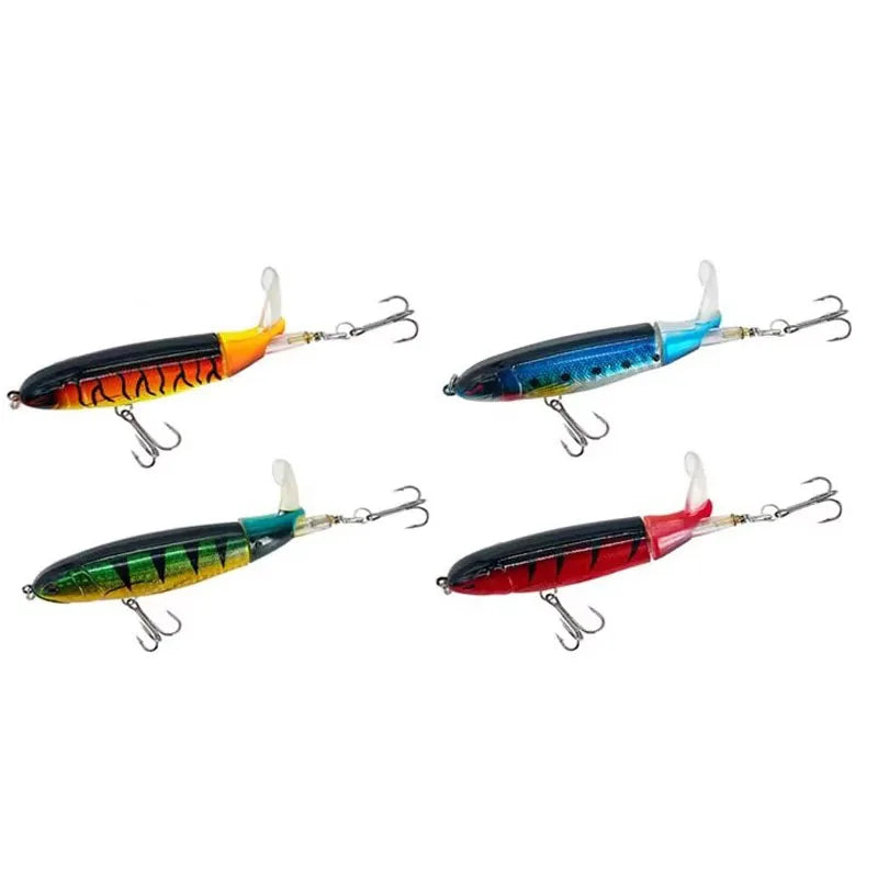 1/4/8Pcs 15g Topwater Fishing Lure Whopper Popper Artificial Bait Hard Plopper Soft Rotating Tail Fishing Tackle Fishing Bait Oasis Select 4PCS mix 2 15g