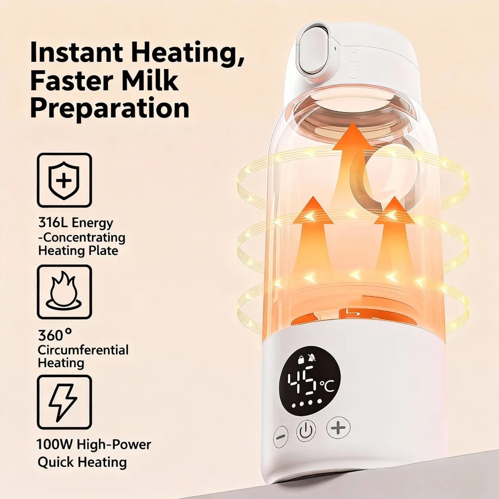 Wireless Baby Milk Warmer | Portable 500ml Constant Temp Cup