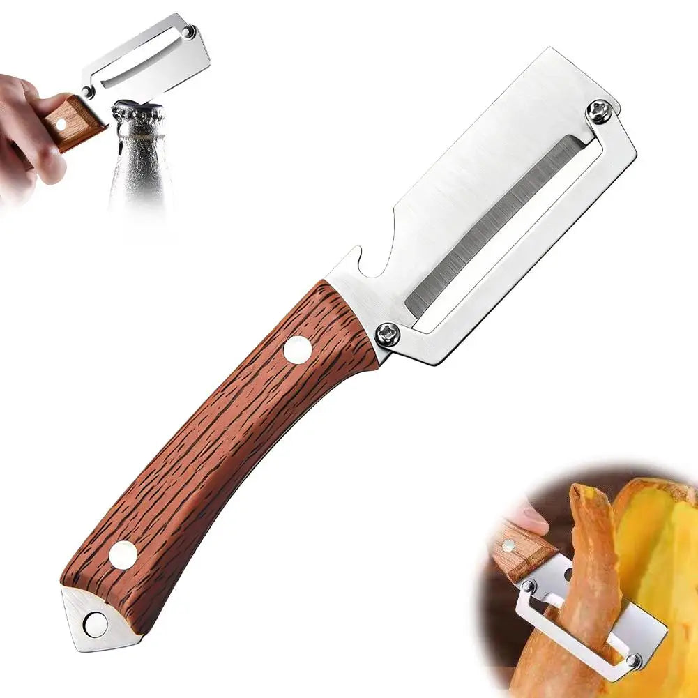 Stainless Steel Vegetable & Fruit Peeler – Wooden Handle
