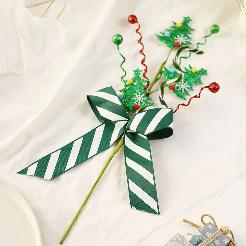 Christmas Branch Candy Bell Christmas Tree Bouquet For Diy Wreath Flower Arrangement Accessories Christmas New Year Decoration Oasis Select