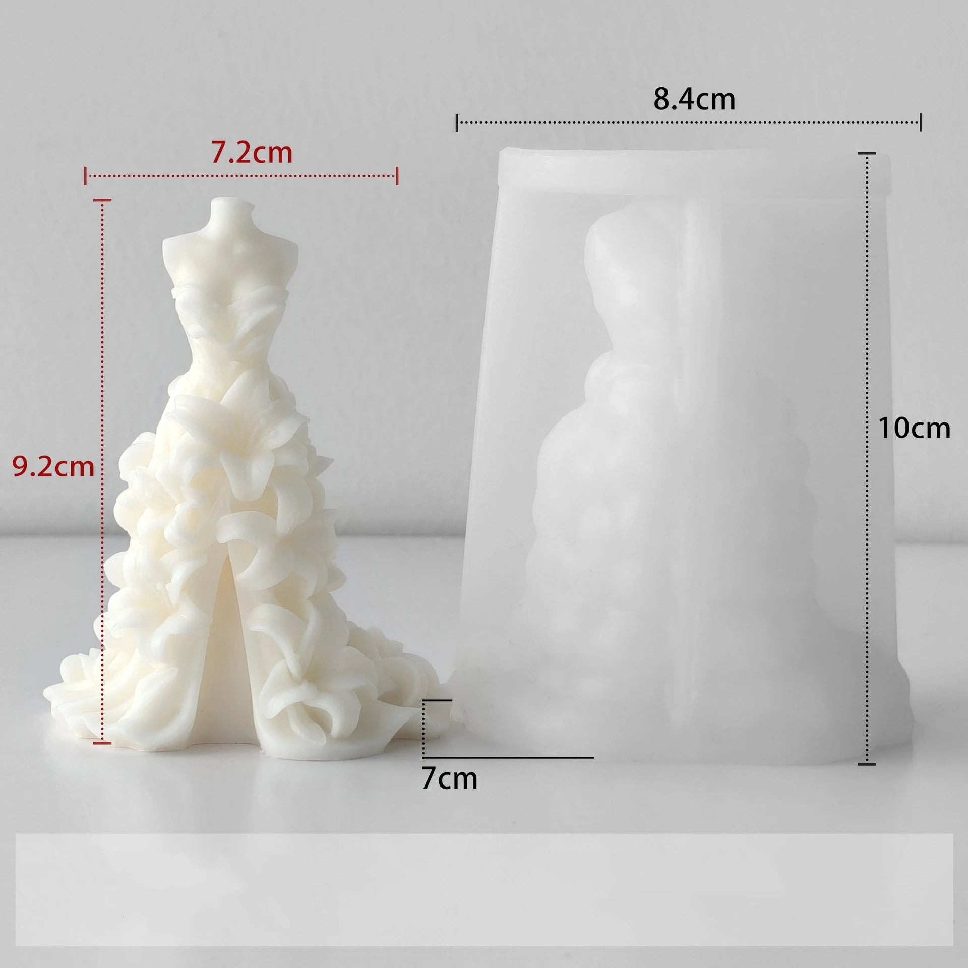 3D Lily Wedding Dress Silicone Mold for Candle Making DIY Soap Resin Craft Bridal Shower Decor Candle Mold Oasis Select J-5608