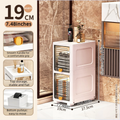 19cm Slim Storage Cabinet Flip-Top Organizer with Multi-Layer Shelves Large Capacity for Kitchen Living Room Bathroom Oasis Select 2 Tiers Clear Gray