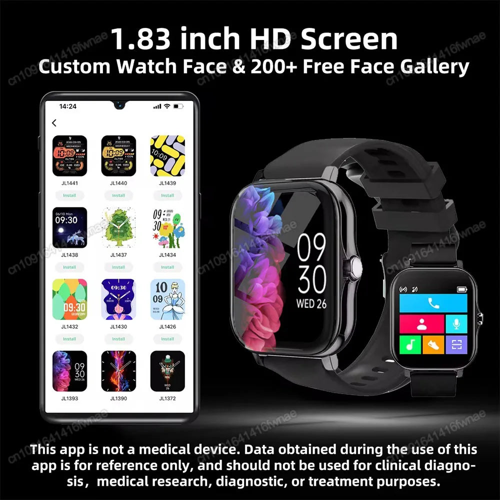 1.83" Smart Watch – Calls, Sleep & Fitness Tracker | iOS & Android