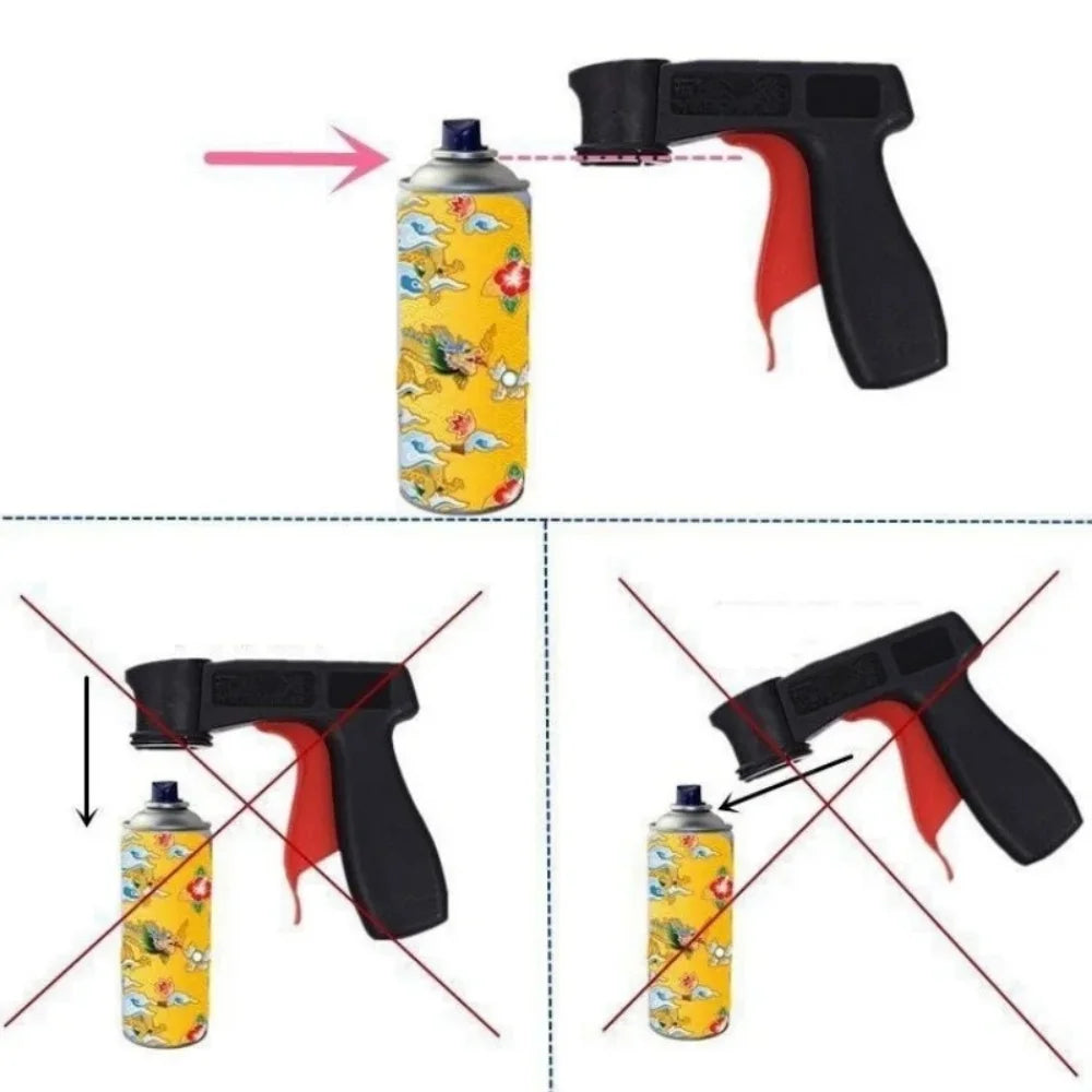 1 Pcs Plastic Portable Spray Paint Handle, Universal Reusable Car Color Changing Film Pasting Self Spraying Hand Spray Gun Oasis Select