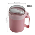 500ml Portable Breakfast Cup with Lid & Foldable Spoon | Leakproof