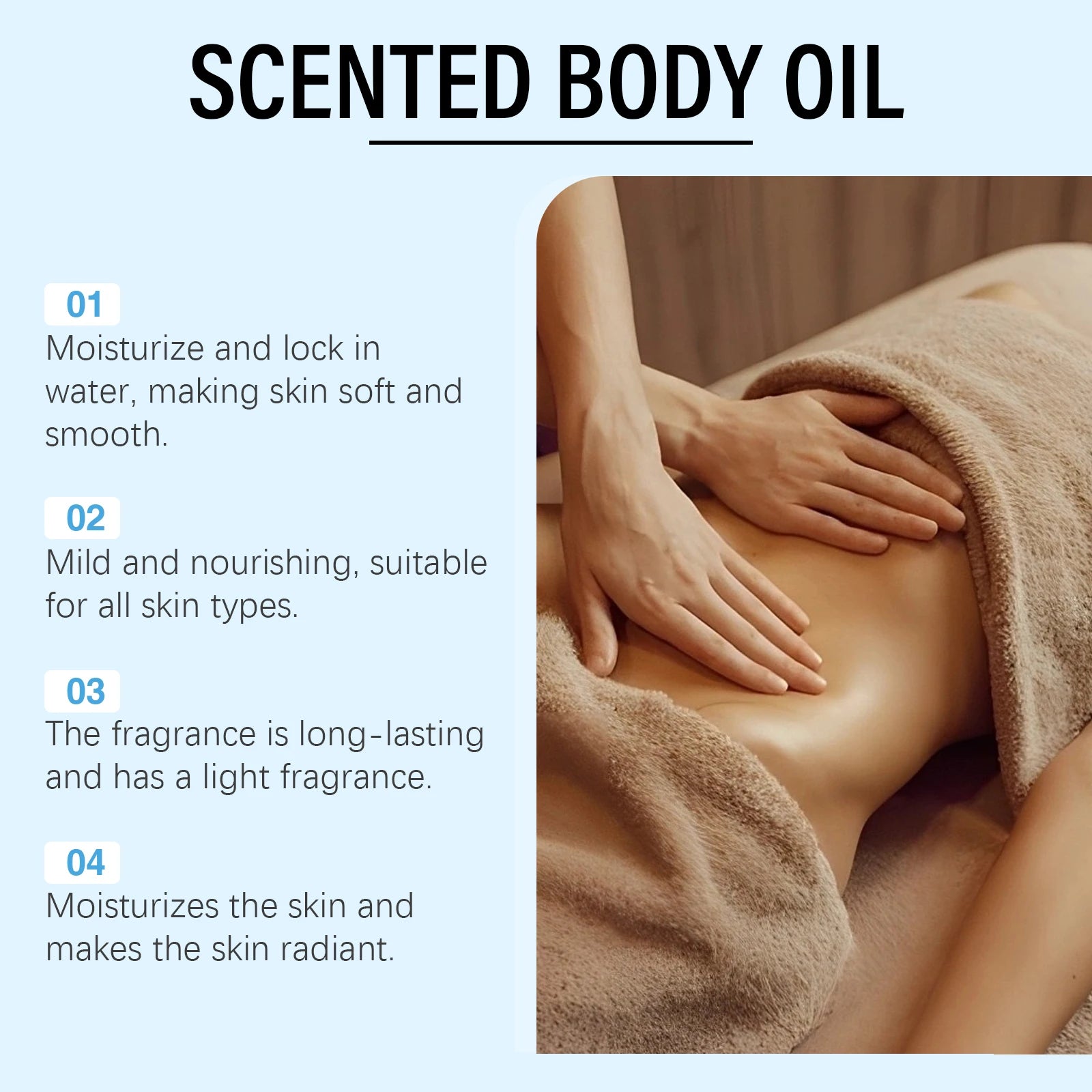 Caramel Vanilla Body Massage Oil Moisturizing Nourishing Smoothing Skin Care Relieve Stress Muscle Relaxing Body SPA Oils Oasis Select